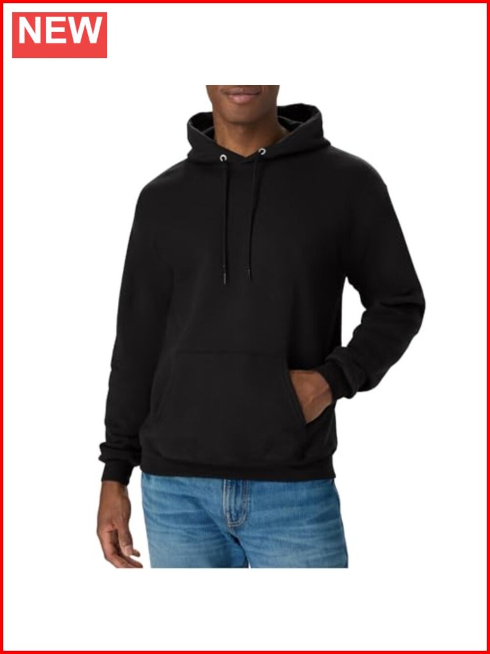Midweight Fleece Pullover Hoodie with Kangaroo Pocket & Drawcord